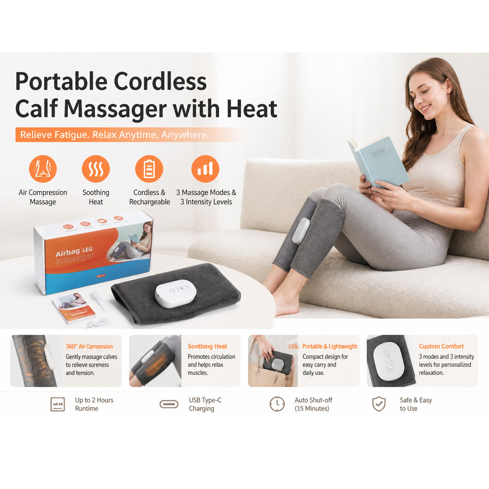 Portable Cordless Calf Massager with Heat