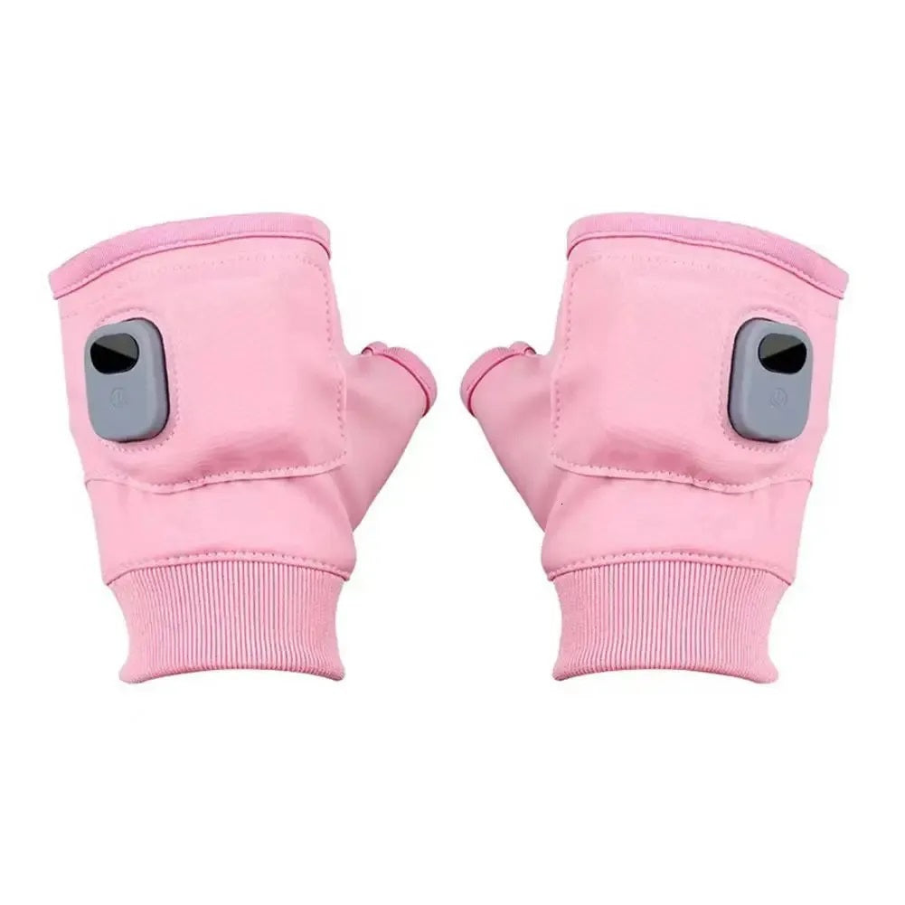 Rechargeable Heated Half Finger Gloves 3 Speed Temperature Control Touch Screen Heating Gloves for Winter Office Work