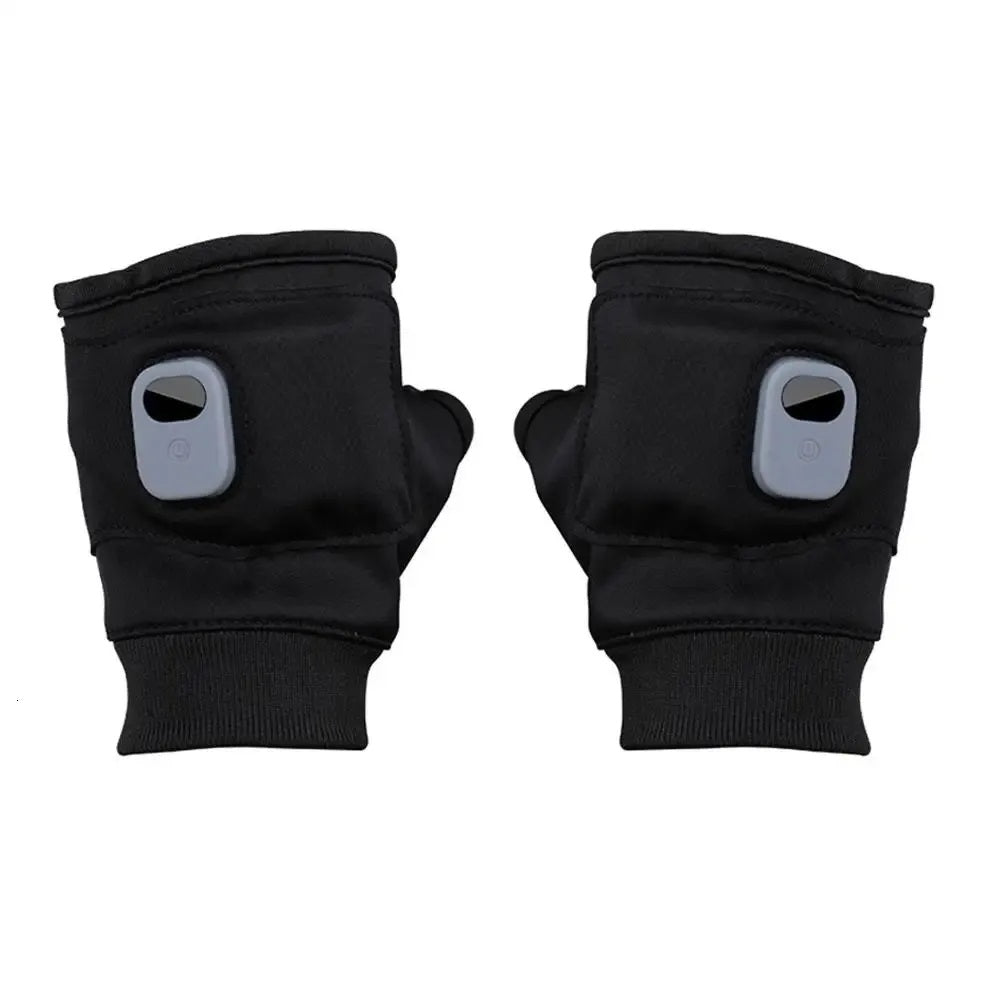 Rechargeable Heated Half Finger Gloves 3 Speed Temperature Control Touch Screen Heating Gloves for Winter Office Work