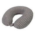 Striped U-Shaped Travel Neck Pillow, Soft Memory Foam Neck Support Pillow with Snap Button, Portable Airplane Car Neck Pillow for Sleep Rest