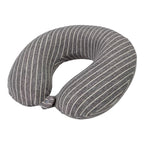 Striped U-Shaped Travel Neck Pillow, Soft Memory Foam Neck Support Pillow with Snap Button, Portable Airplane Car Neck Pillow for Sleep Rest