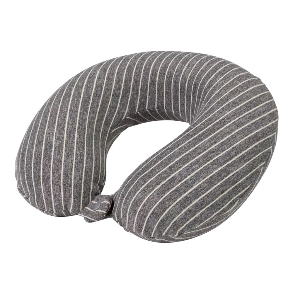 Striped U-Shaped Travel Neck Pillow, Soft Memory Foam Neck Support Pillow with Snap Button, Portable Airplane Car Neck Pillow for Sleep Rest