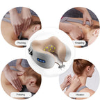U-Shaped Neck Massage Pillow, Grey Travel Massager Pillow with Memory Foam & Velvet Cover grey color