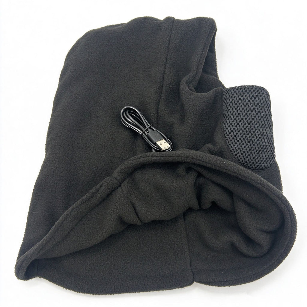 Heated Balaclava with 3000mAh Rechargeable Battery, Breathable Anti-Fog Winter Fleece Hood for Skiing Cycling Hiking Fishing