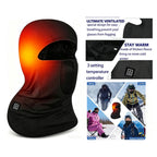 Heated Balaclava with 3000mAh Rechargeable Battery, Breathable Anti-Fog Winter Fleece Hood for Skiing Cycling Hiking Fishing